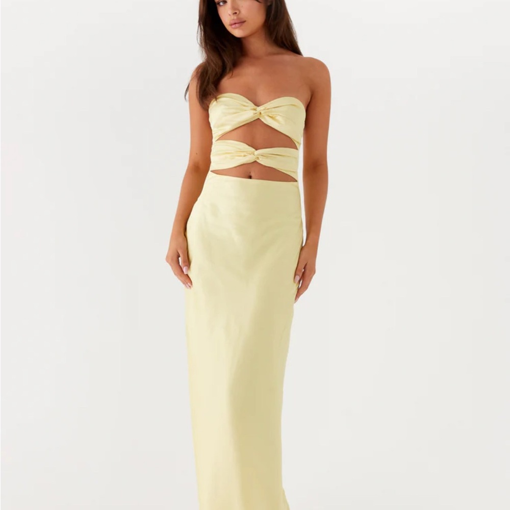 Peppermayo Exclusive - Tianna Strapless Maxi Dress - Yellow - NWT!!